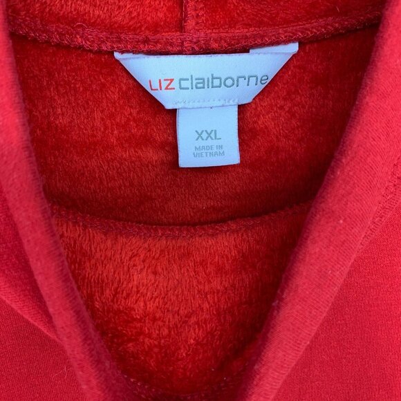 Liz Claiborne Sweatshirt Red Mock Neck Long Sleeve Tunic Sweater - Picture 3 of 10